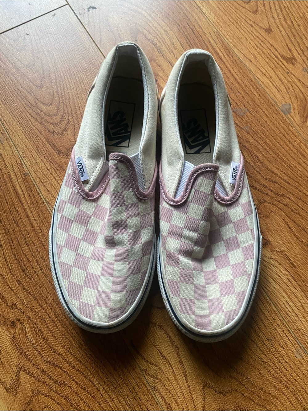 Vans shoes Slip-On Checkerboard Pink and white 6.5 women